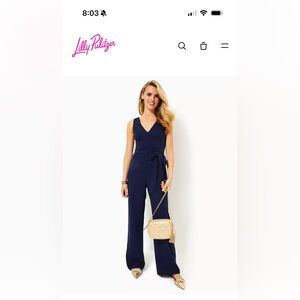 Lilly Pulitzer Jannah Jumpsuit True Navy size 2NWT